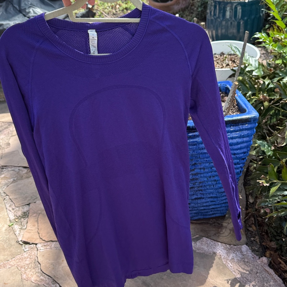 Lululemon Swiftly Tech Long Sleeve 2.0 Purple | Size 10 - Picture 10 of 14